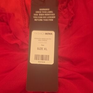 Fashion Nova Vibrant Red Micro Mini Dress